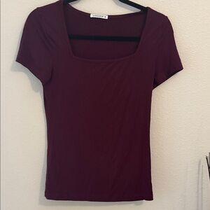 Madewell Deep Red Square Neck Tee